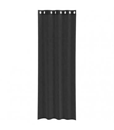 vidaXL Voile Curtains with Grommets 2 pcs Black 140x260 cm — Size: 140 x 260 cm