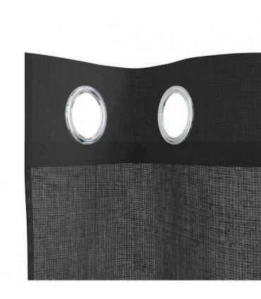 vidaXL Voile Curtains with Grommets 2 pcs Black 140x260 cm — Size: 140 x 260 cm