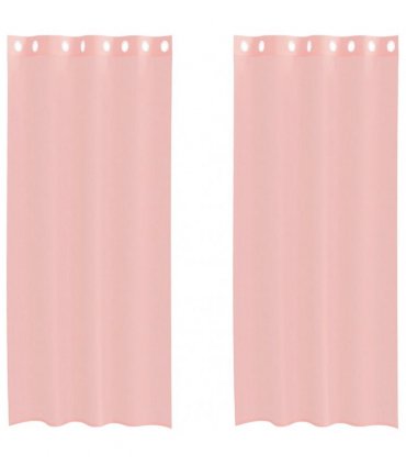 vidaXL Voile Curtains with Grommets 2 pcs Pink 140x245 cm — Size: 140 x 245 cm