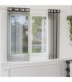 vidaXL Voile Curtains with Grommets 2 pcs Black 140x175 cm — Size: 140 x 175 cm