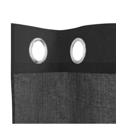 vidaXL Voile Curtains with Grommets 2 pcs Black 140x175 cm — Size: 140 x 175 cm