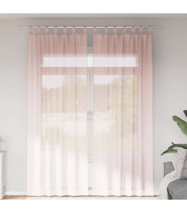 vidaXL Voile Curtains with Loops 2 pcs Light Pink 140x260 cm — Size: 140 x 260 cm