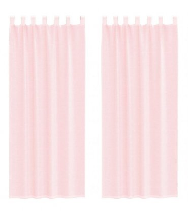 vidaXL Voile Curtains with Loops 2 pcs Light Pink 140x260 cm — Size: 140 x 260 cm