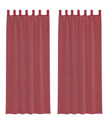 vidaXL Voile Curtains with Loops 2 pcs Wine Red 140x260 cm — Size: 140 x 260 cm