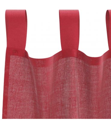 vidaXL Voile Curtains with Loops 2 pcs Wine Red 140x260 cm — Size: 140 x 260 cm