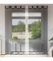 vidaXL Voile Curtains with Grommets 2 pcs Black 140x245 cm — Size: 140 x 245 cm