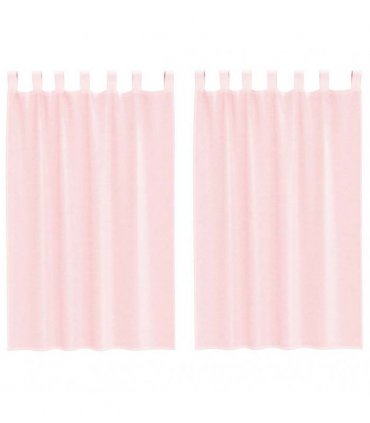 vidaXL Voile Curtains with Loops 2 pcs Light Pink 140x175 cm — Size: 140 x 175 cm