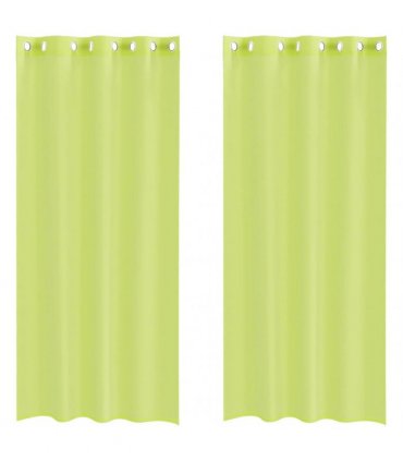 vidaXL Voile Curtains with Grommets 2 pcs Apple Green 140x225 cm — Size: 140 x 225 cm