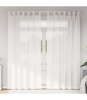 vidaXL Voile Curtains with Loops 2 pcs White 140x245 cm — Size: 140 x 245 cm