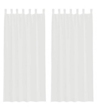 vidaXL Voile Curtains with Loops 2 pcs White 140x245 cm — Size: 140 x 245 cm