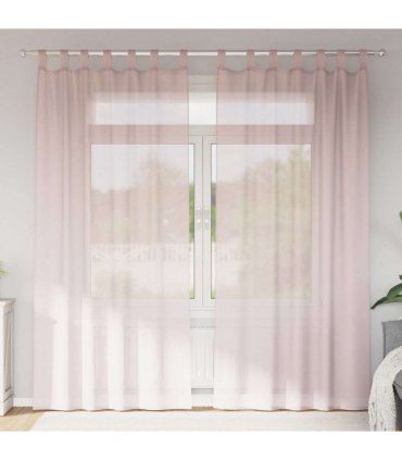 vidaXL Voile Curtains with Loops 2 pcs Light Pink 140x245 cm — Size: 140 x 245 cm