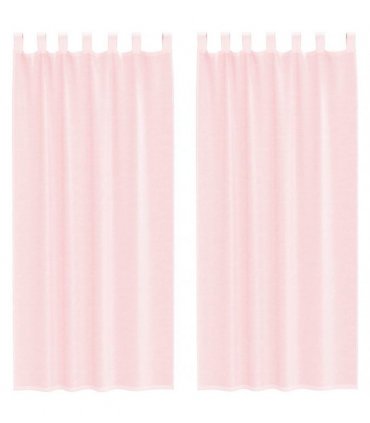 vidaXL Voile Curtains with Loops 2 pcs Light Pink 140x245 cm — Size: 140 x 245 cm