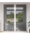 vidaXL Voile Curtains with Rod Pockets 2 pcs Black — Size: 140 x 225 cm
