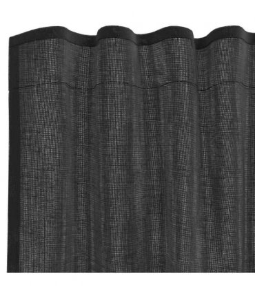 vidaXL Voile Curtains with Rod Pockets 2 pcs Black — Size: 140 x 225 cm