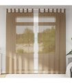 vidaXL Voile Curtains with Loops 2 pcs Light Brown 140x225 cm — Size: 140 x 225 cm