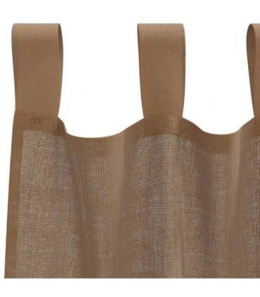 vidaXL Voile Curtains with Loops 2 pcs Light Brown 140x225 cm — Size: 140 x 225 cm