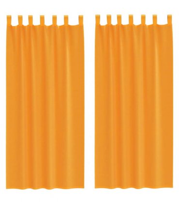 vidaXL Voile Curtains with Loops 2 pcs Orange 140x225 cm — Size: 140 x 225 cm