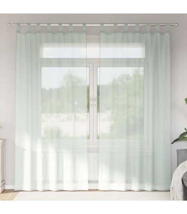 vidaXL Voile Curtains with Loops 2 pcs Light Grey 140x245 cm — Size: 140 x 245 cm