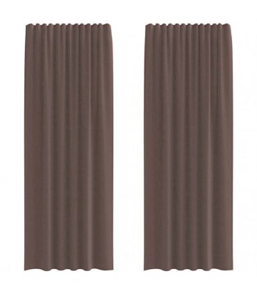 vidaXL Voile Curtains with Tab Top 2 pcs Brown — Size: 140 x 260 cm, Model: with loops