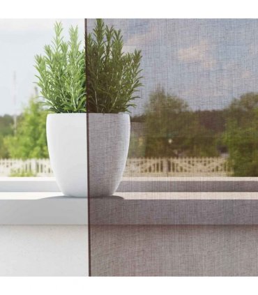 vidaXL Voile Curtains with Tab Top 2 pcs Brown — Size: 140 x 260 cm, Model: with loops