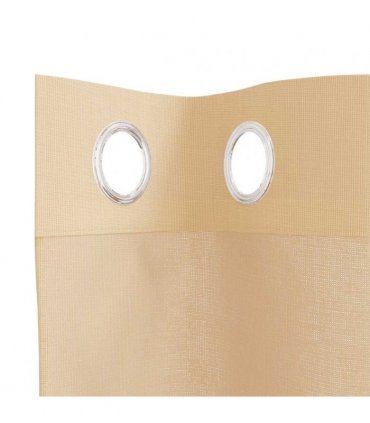 vidaXL Voile Curtains with Grommets 2 pcs Sand — Size: 140 x 140 cm
