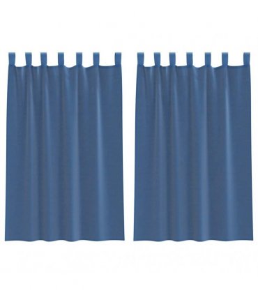 vidaXL Voile Curtains with Loops 2 pcs Royal Blue 140x175 cm — Size: 140 x 175 cm