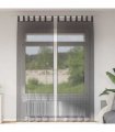 vidaXL Voile Curtains with Tab Top 2 pcs Black — Size: 140 x 260 cm, Model: with loops
