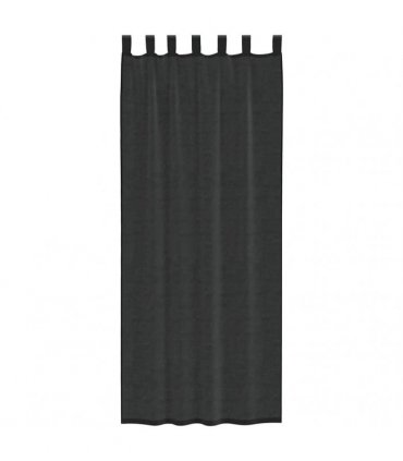 vidaXL Voile Curtains with Tab Top 2 pcs Black — Size: 140 x 260 cm, Model: with loops