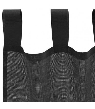 vidaXL Voile Curtains with Tab Top 2 pcs Black — Size: 140 x 260 cm, Model: with loops
