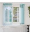 vidaXL Voile Curtains with Grommets 2 pcs Turquoise — Size: 140 x 175 cm