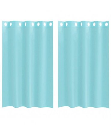 vidaXL Voile Curtains with Grommets 2 pcs Turquoise — Size: 140 x 175 cm