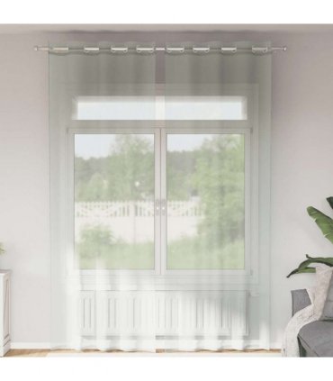 vidaXL Voile Curtains with Grommets 2 pcs Light Grey 140x300 cm — Size: 140 x 300 cm