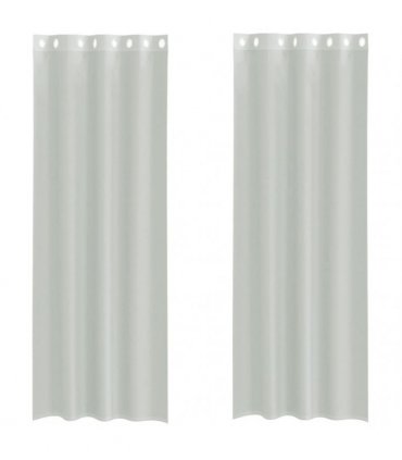 vidaXL Voile Curtains with Grommets 2 pcs Light Grey 140x300 cm — Size: 140 x 300 cm