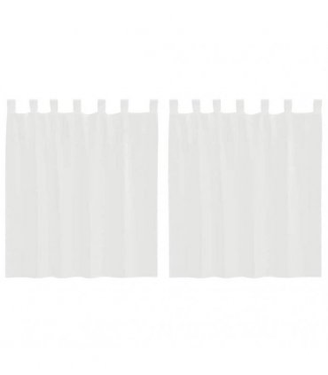 vidaXL Voile Curtains with Rod Pockets 2 pcs White — Size: 140 x 140 cm