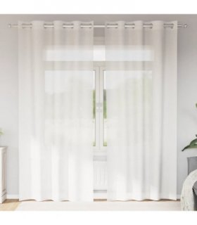 vidaXL Voile Curtains with Grommets 2 pcs White — Size: 140 x 225 cm