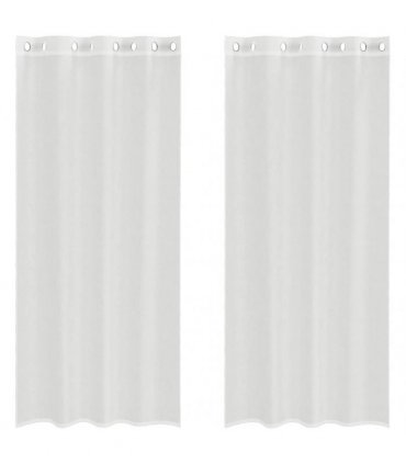 vidaXL Voile Curtains with Grommets 2 pcs White — Size: 140 x 225 cm