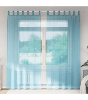 vidaXL Voile Curtains with Loops 2 pcs Turquoise 140x245 cm — Size: 140 x 245 cm