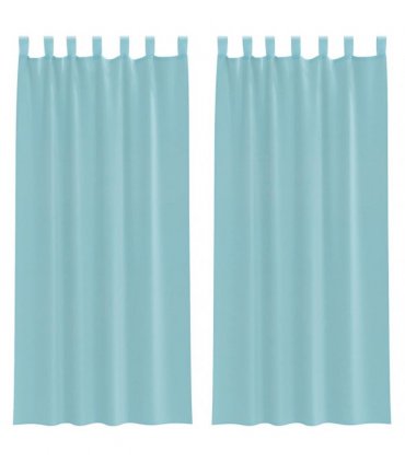 vidaXL Voile Curtains with Loops 2 pcs Turquoise 140x245 cm — Size: 140 x 245 cm