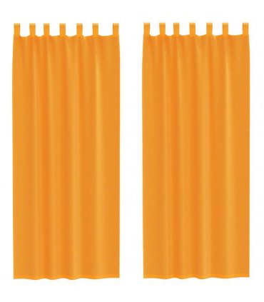 vidaXL Voile Curtains with Loops 2 pcs Orange 140x260 cm — Size: 140 x 260 cm