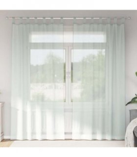 vidaXL Voile Curtains with Loops 2 pcs Light Grey 140x225 cm — Size: 140 x 225 cm