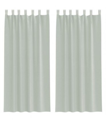 vidaXL Voile Curtains with Loops 2 pcs Light Grey 140x225 cm — Size: 140 x 225 cm