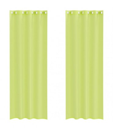 vidaXL Voile Curtains with Grommets 2 pcs Apple Green 140x300 cm — Size: 140 x 300 cm