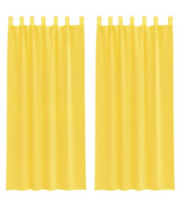 vidaXL Voile Curtains with Loops 2 pcs Yellow 140x225 cm — Size: 140 x 225 cm