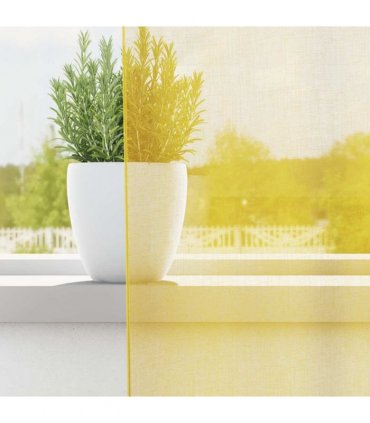 vidaXL Voile Curtains with Loops 2 pcs Yellow 140x225 cm — Size: 140 x 225 cm