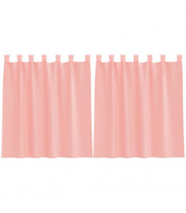 vidaXL Voile Curtains with Loops 2 pcs Pink 140x140 cm — Size: 140 x 140 cm