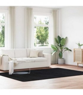 vidaXL Shaggy Rug High Pile NAVARRA Black 200x290 cm Polyester — Size: 200 x 290 cm