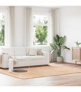 vidaXL Shaggy Rug High Pile NAVARRA Beige 200x290 cm Polyester — Size: 200 x 290 cm