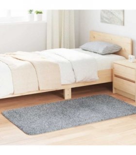 vidaXL Shaggy Rug High Pile NAVARRA Light Grey 80x150 cm Polyester — Size: 80 x 150 cm