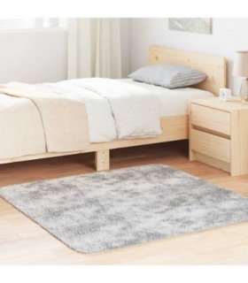 vidaXL Shaggy Rug High Pile NAVARRA Silver Grey 120x120 cm Polyester — Size: 120 x 120 cm