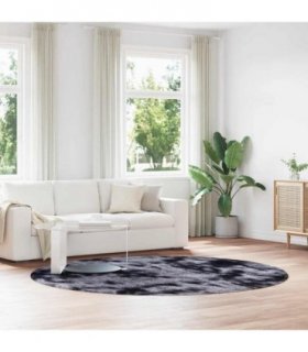 vidaXL Shaggy Rug High Pile NAVARRA Dark Grey 240x240 cm Polyester — Size: Ø 240 cm